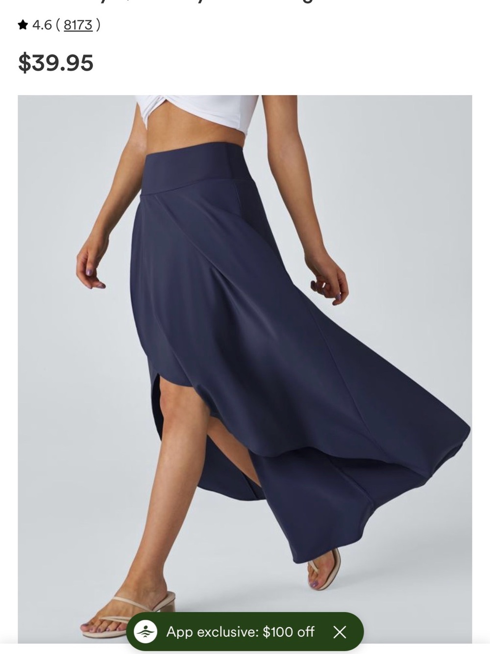 Women’s Navy High‑Low Flow Skirt